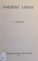 Cover of Ancient Leros