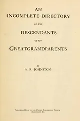 Cover of An incomplete directory of the descendants of my greatgrandparents