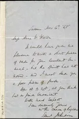 Cover of [Letter to] Miss Anne W. Weston