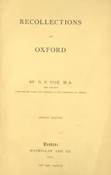 Cover of Recollections of Oxford