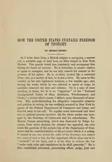 Cover of How the United States curtails freedom of thought