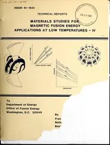 Cover of Materials studies for magnetic fusion energy applications at low temperatures, IV