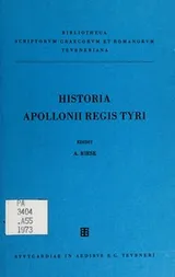 Cover of Historia Apollonii Regis Tyri