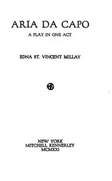Cover of Aria da Capo. A play in one act
