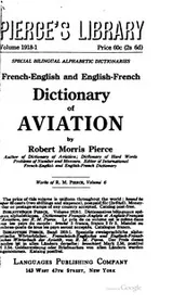 Cover of French-English and English-French dictionary of aviation