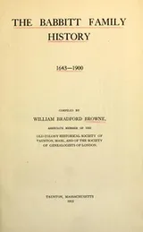 Cover of The Babbitt family history, 1643-1900