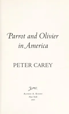 Cover of Parrot and Olivier in America