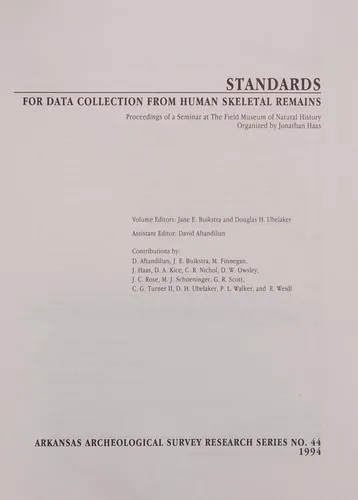 Cover of Standards for Data Collection from Human Skeletal Remains