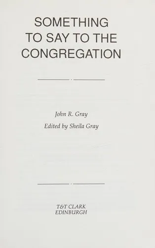 Cover of Something to Say to the Congregation
