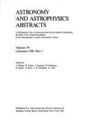 Cover of Astronomy and Astrophysics Abstracts, Volume 29, 1981, Part 1