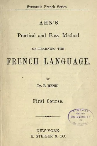 Cover of Ahn’s Practical and Easy Method of Learning the French Language