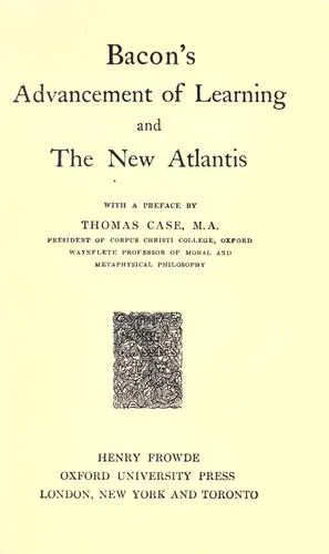 Cover of Advancement of Learning, and the New Atlantis