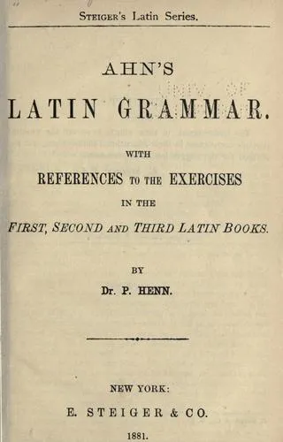 Cover of Ahn’s Latin Grammar