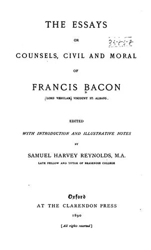 Cover of The Essays or Counsels, Civil and Moral, of Francis Bacon