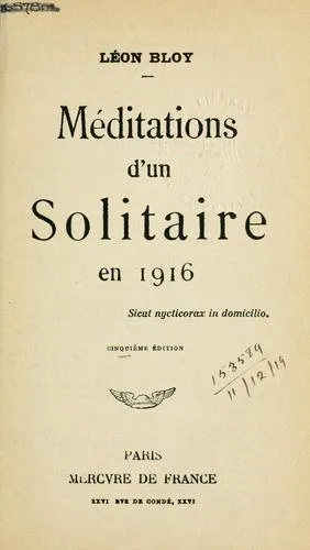 Cover of Méditations D’un Solitaire En 1916