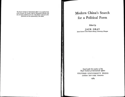 Cover of Modern China’s Search for Political Form