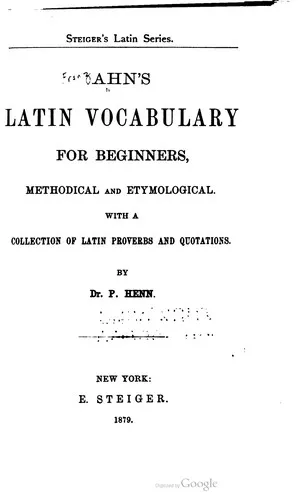 Cover of Ahn’s Latin Vocabulary for Beginners